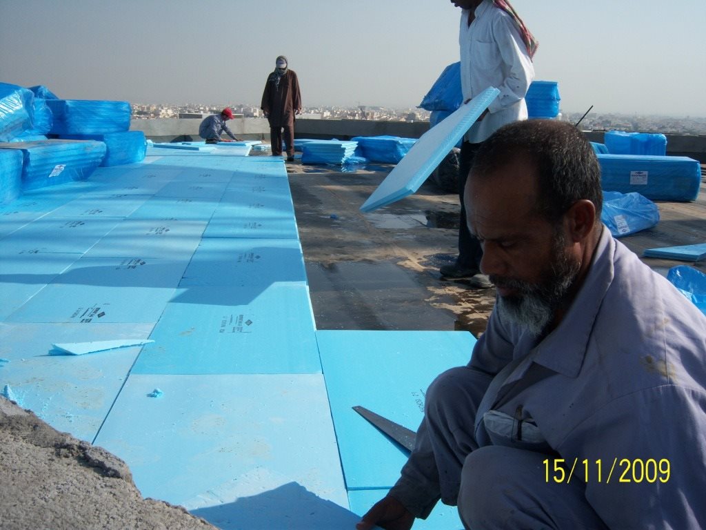 Bin Sulaiman thermal insulation boards on roof
