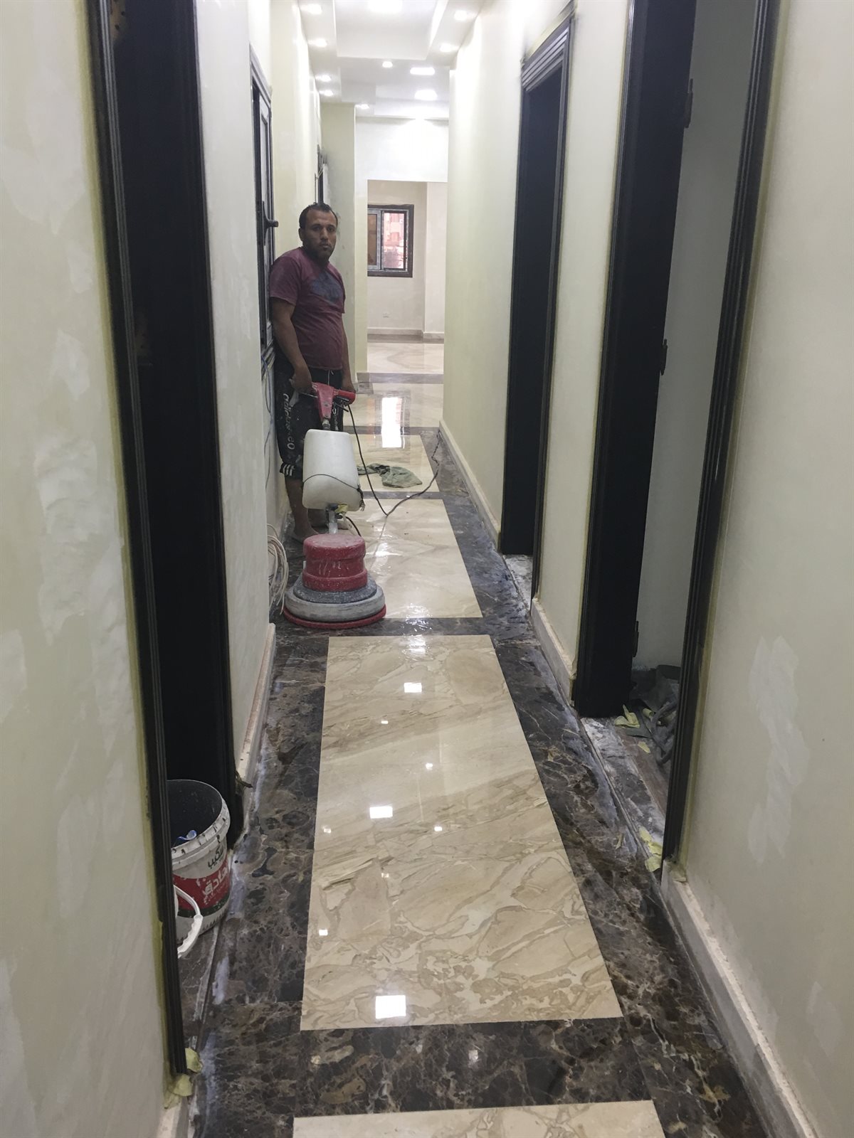 Castel marble corridor polishing