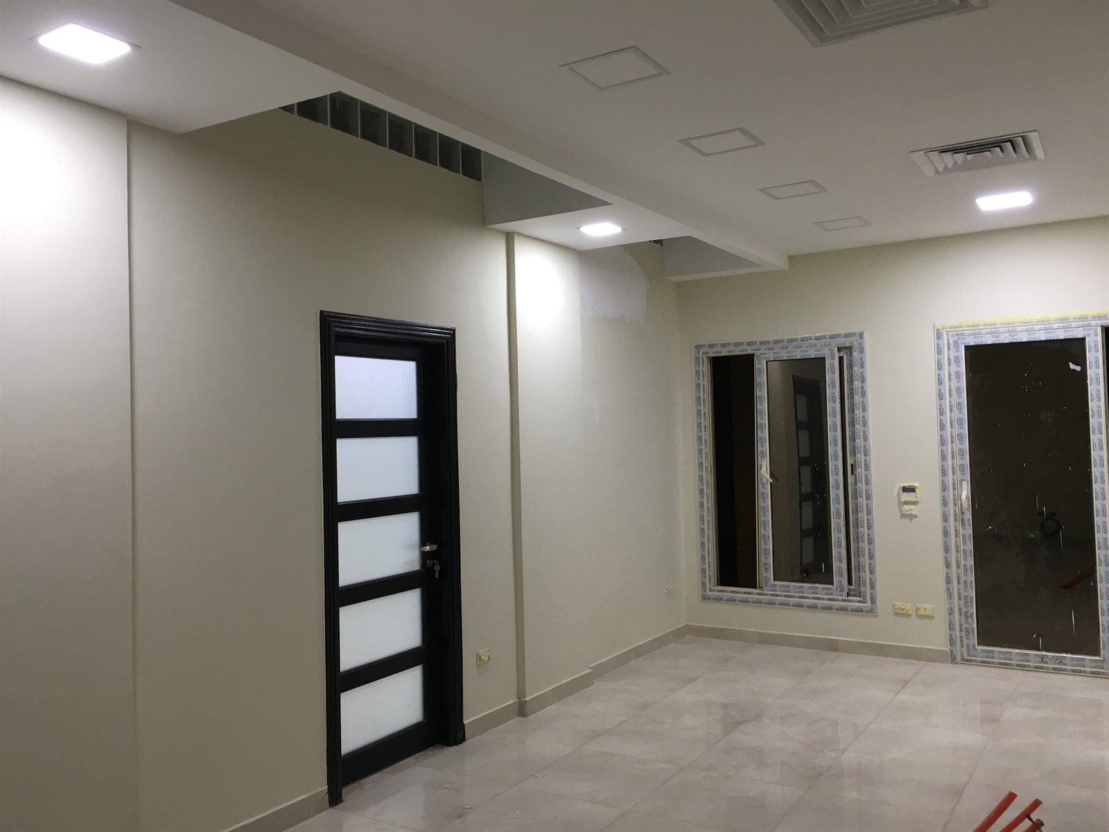 Castel office glass door and lighting