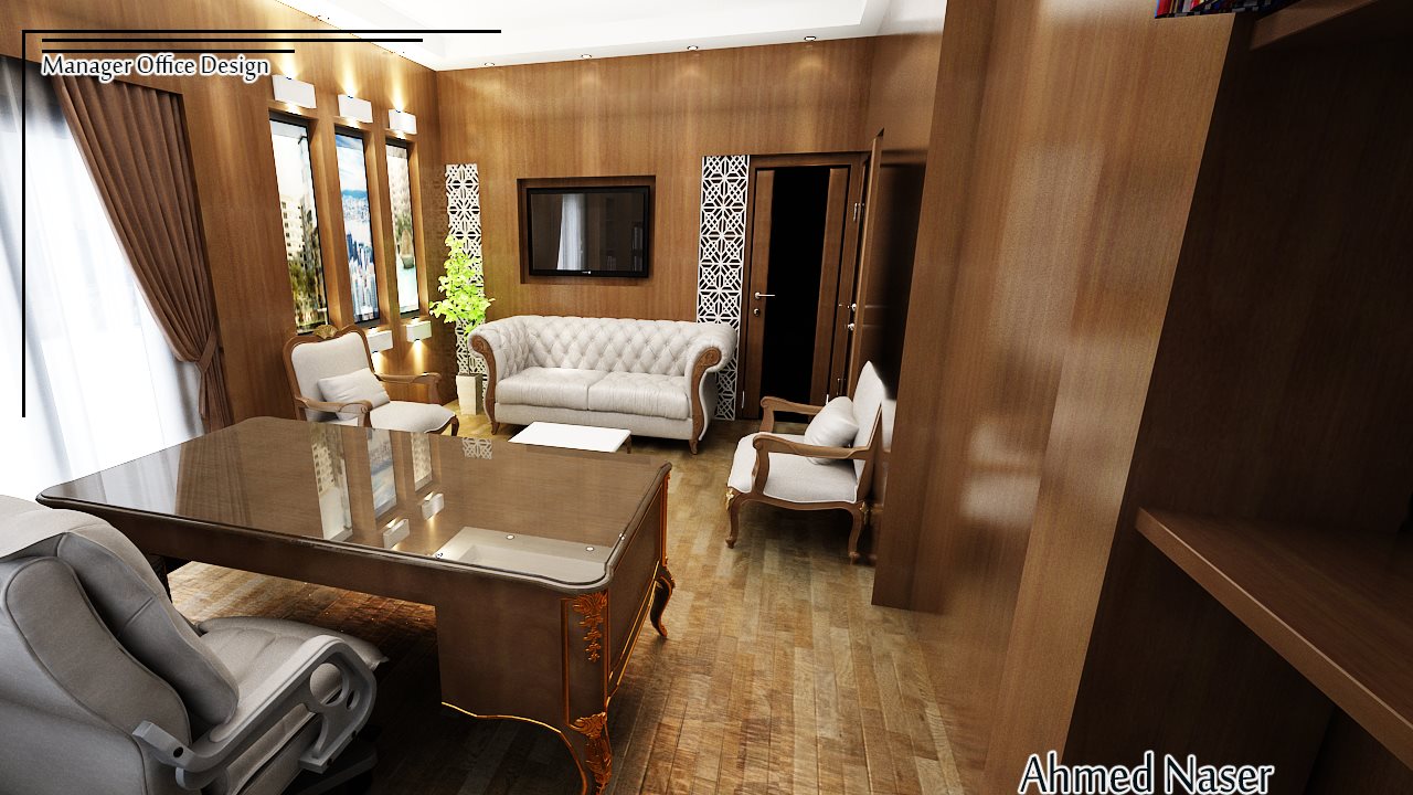 Castel manager office fit-out design render alternate