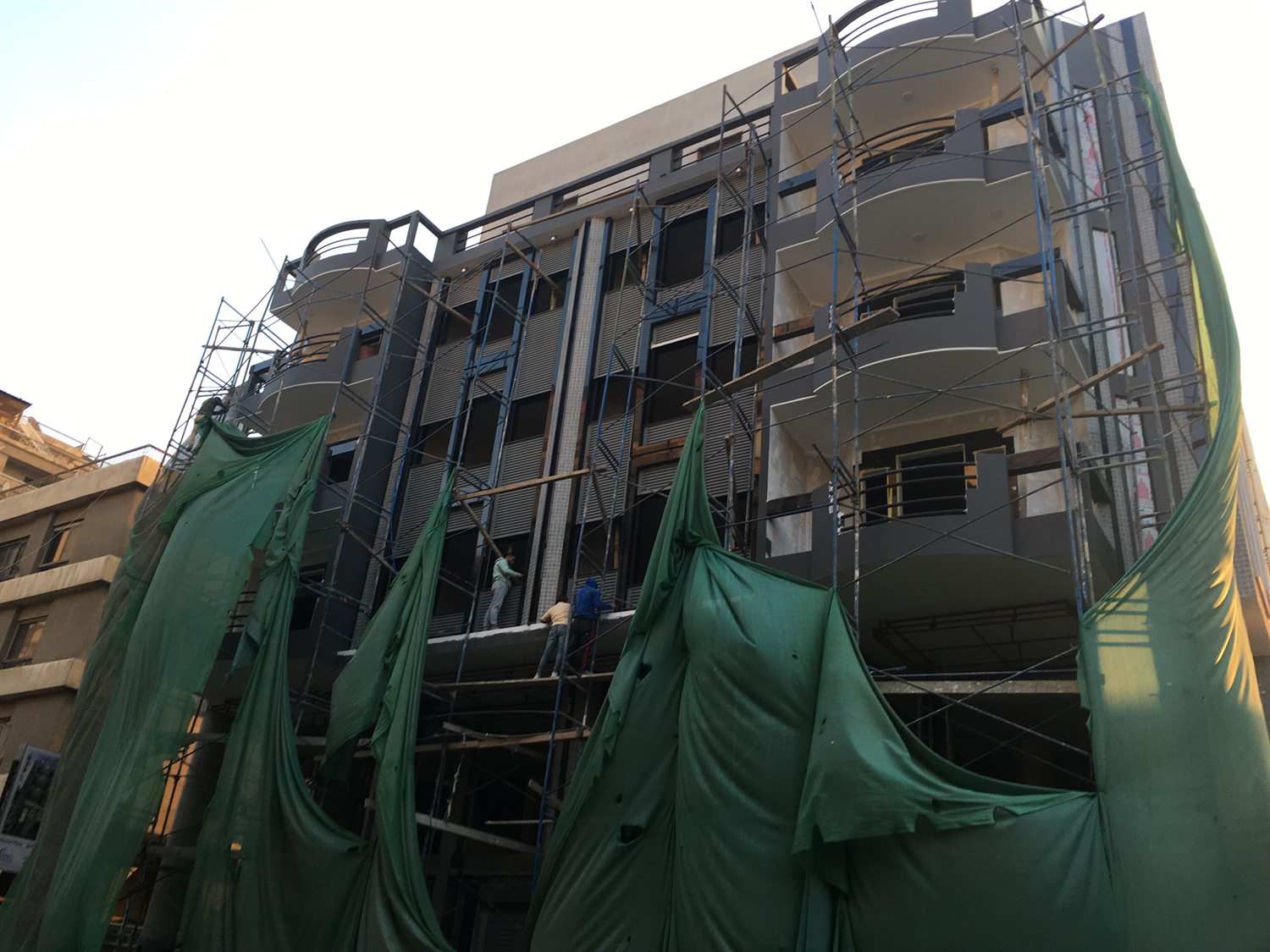 Sheriff Plaza facade GRC cladding in progress