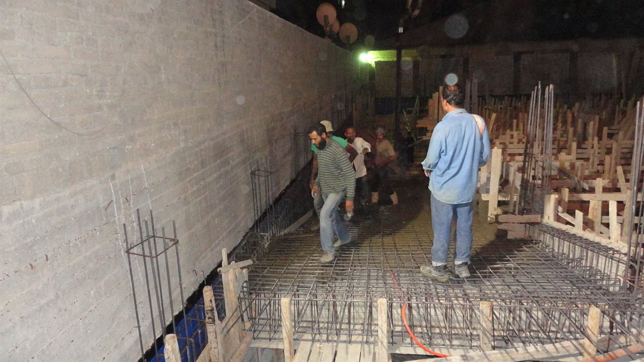 Sheriff Plaza RC wall reinforcement night works